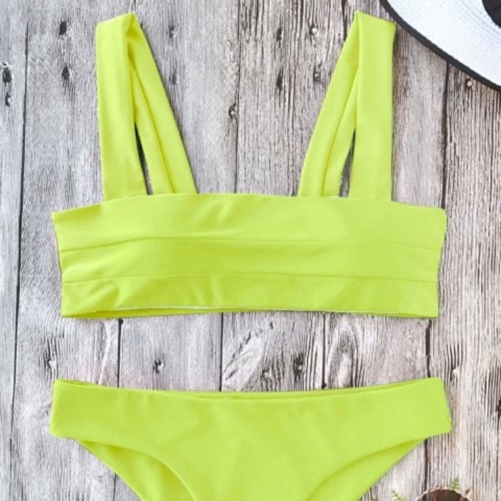 Padded Wide Strap Bandeau Set